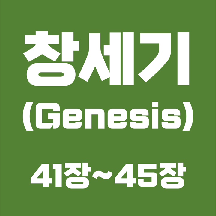  창세기 (Genesis) / 41장, 42장, 43장, 44장, 45장 / 성경 국문 영문 영어