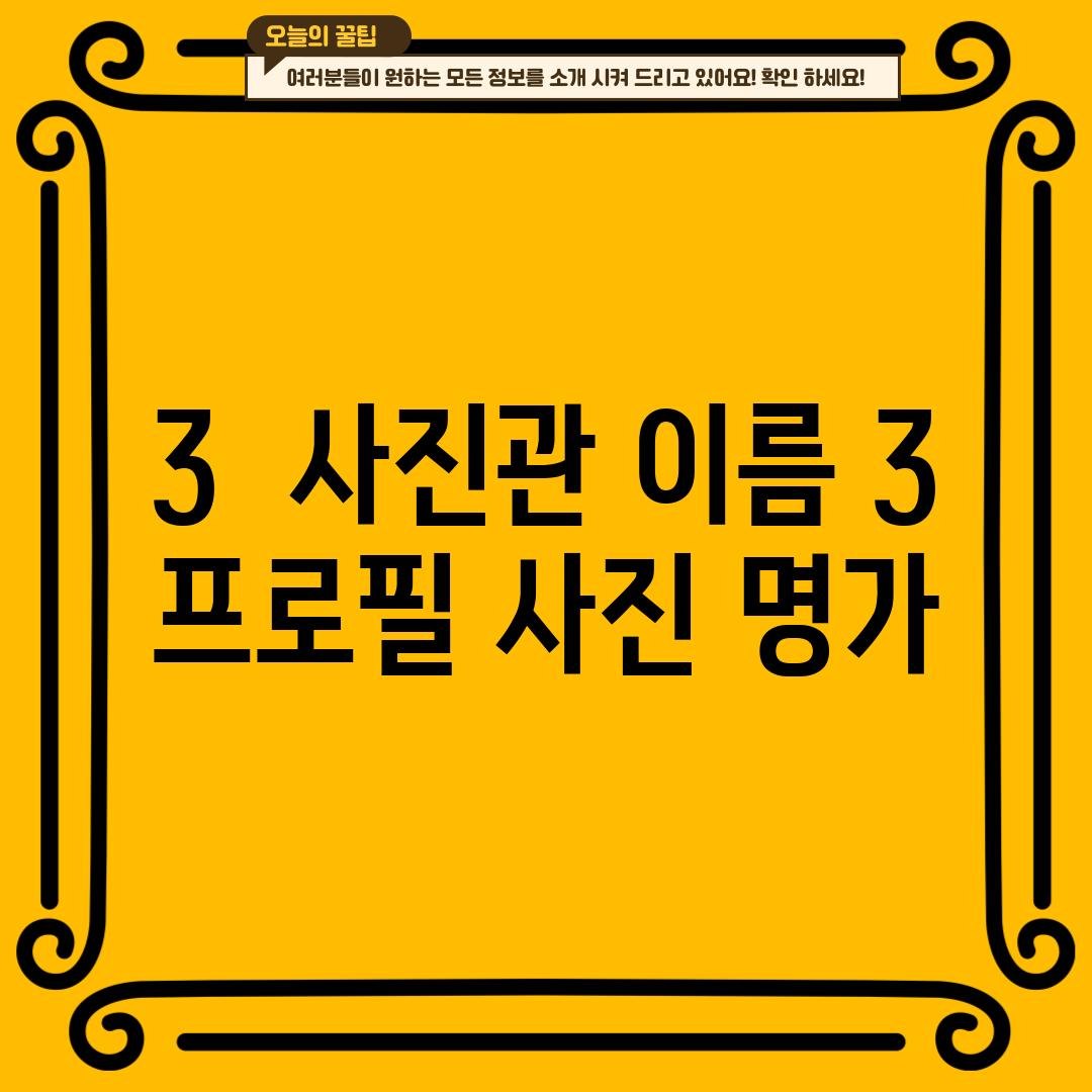 3.  (사진관 이름 3) :  프로필 사진 명가