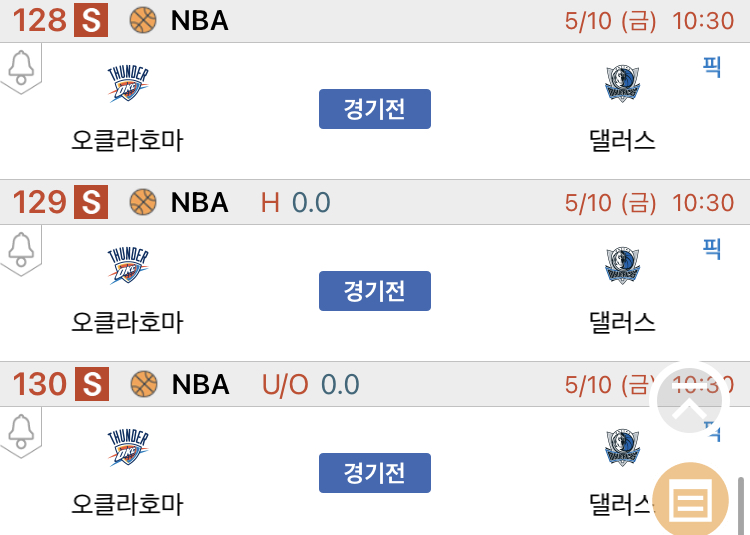 [진짜총판] 5월10일 오클라호마 VS 댈러스 해외농구분석