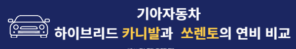 기아자동차 하이브리드 카니발과 쏘렌토의 연비 비교