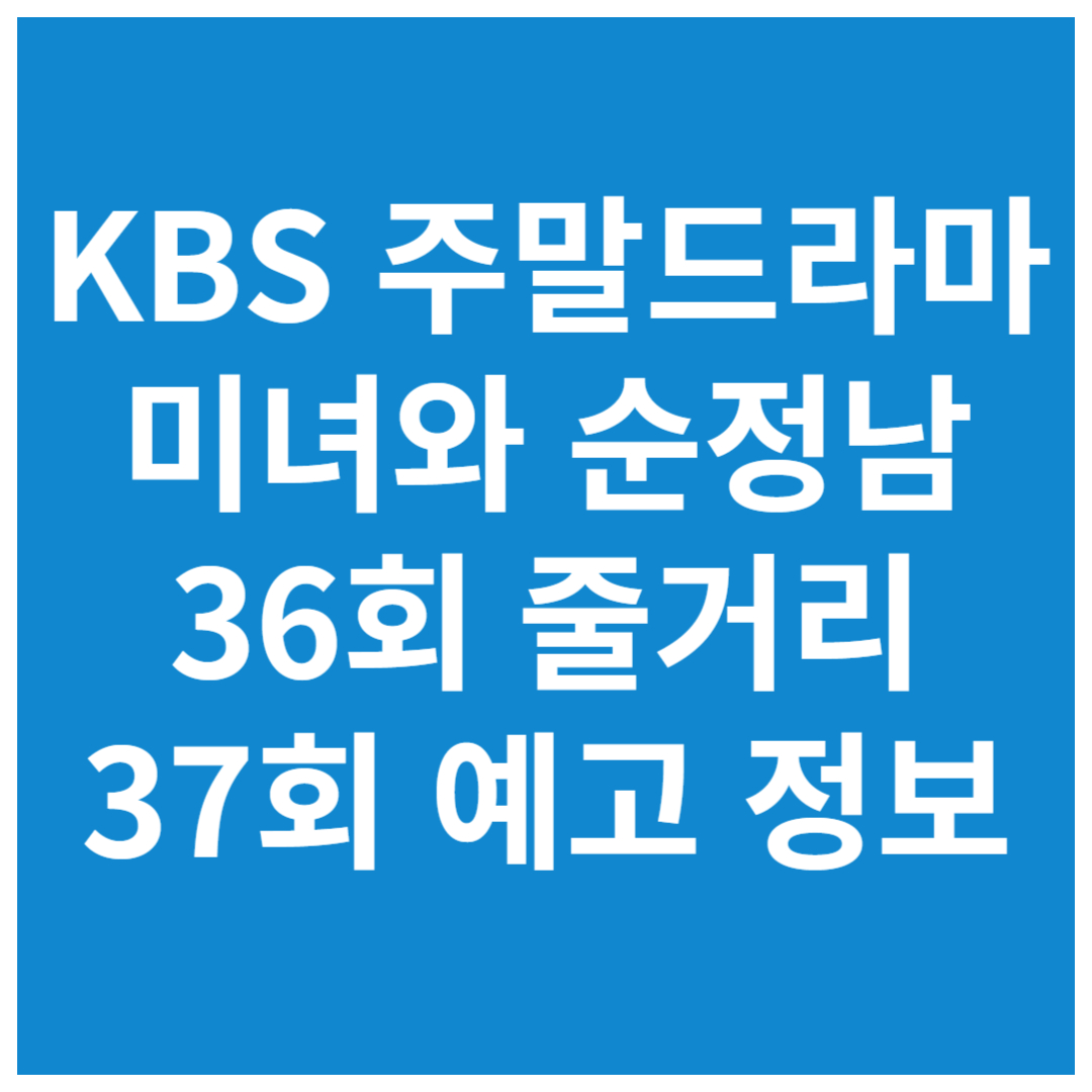 KBS-주말드라마미녀와-순정남36회-줄거리37회