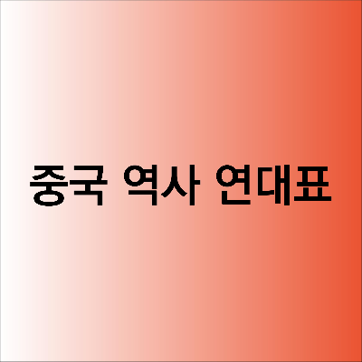 중국 역사 연대표