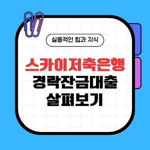스카이저축은행 경락잔금대출