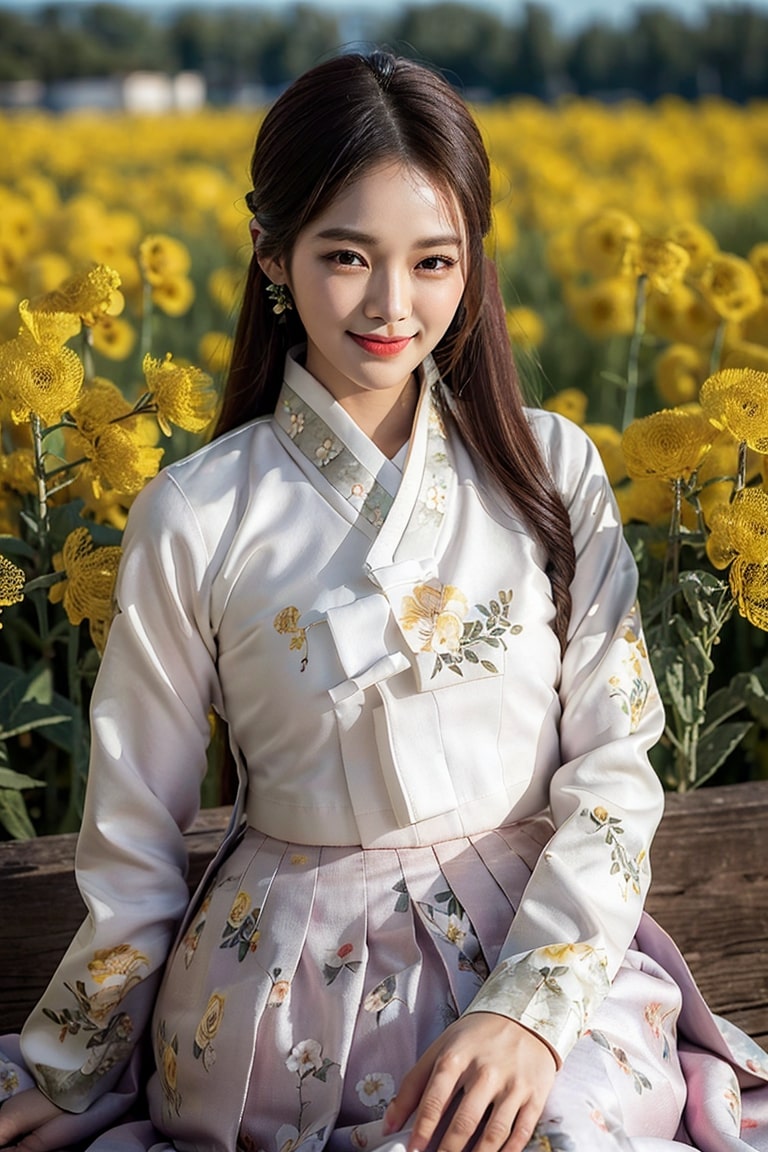  AI로 유채꽃밭에서 한복화보 찍는 피팅모델 만들기 그리기 -2
