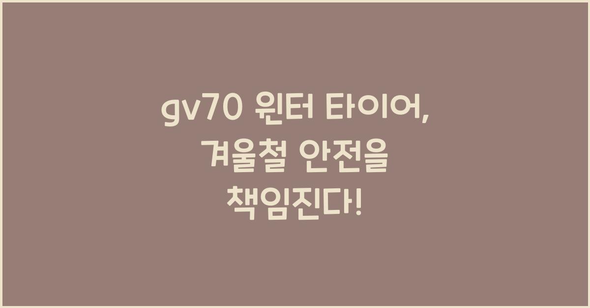 gv70 윈터 타이어