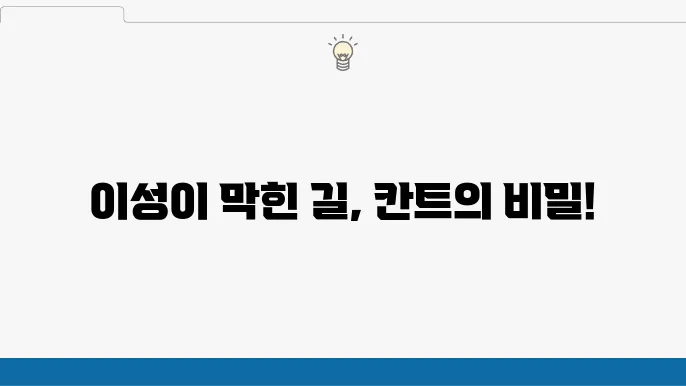 이성의 한계: 칸트의 비판 철학과 초월적 인식론의 경계