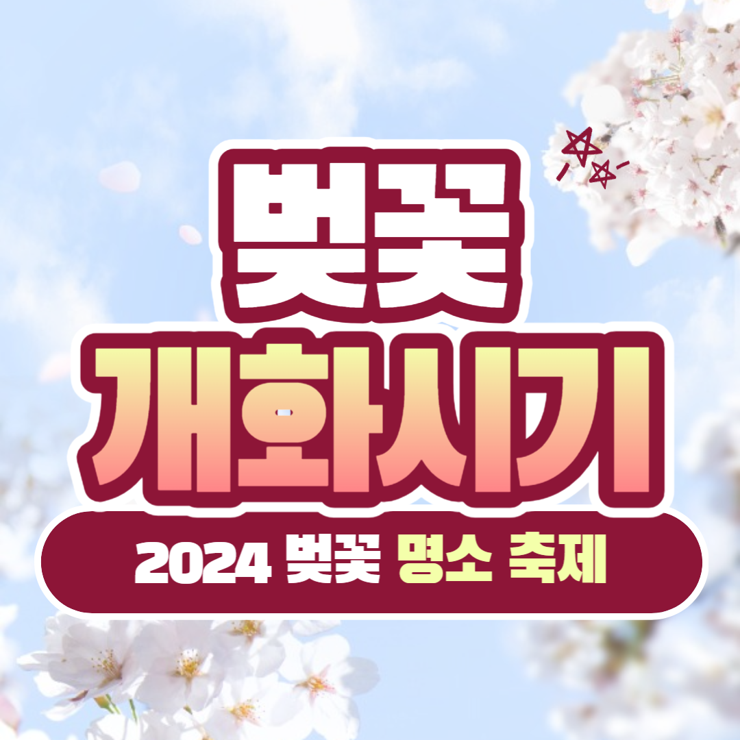 2024 벚꽃 개화시기 명소 축제