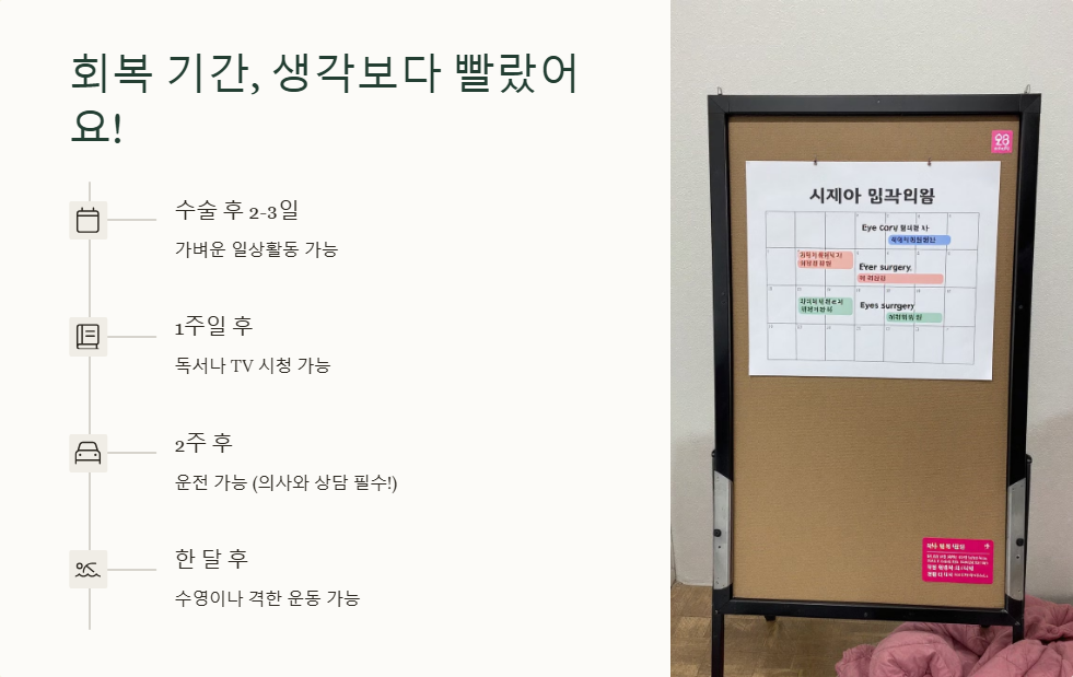 안과 수술 후 일상생활 복귀 시기