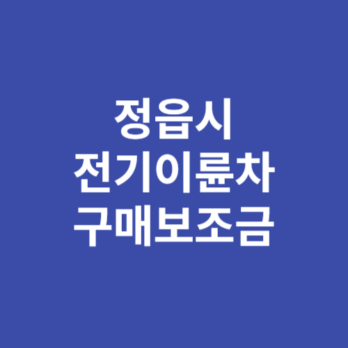 정읍시 전기이륜차 구매보조금