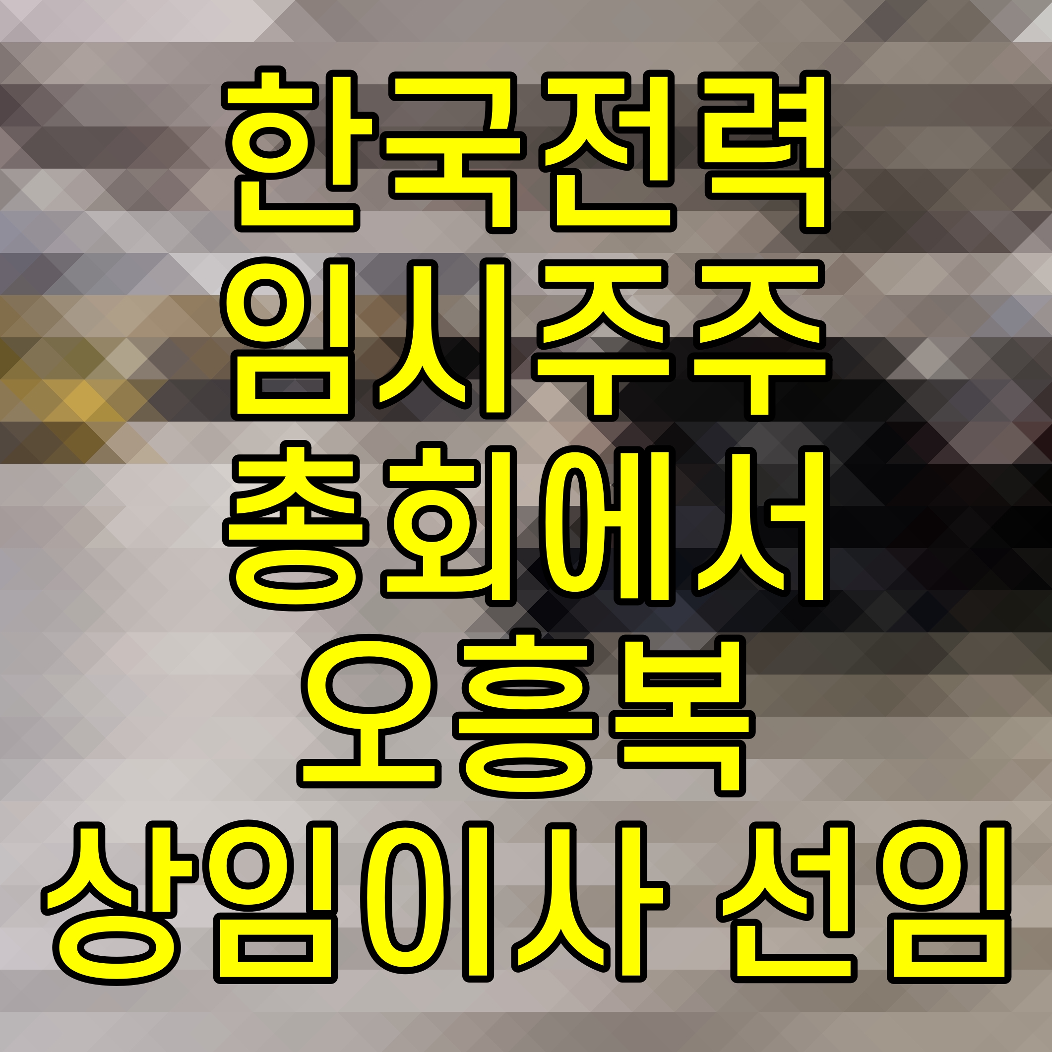  한국전력 임시주주총회에서 오흥복 상임이사 선임