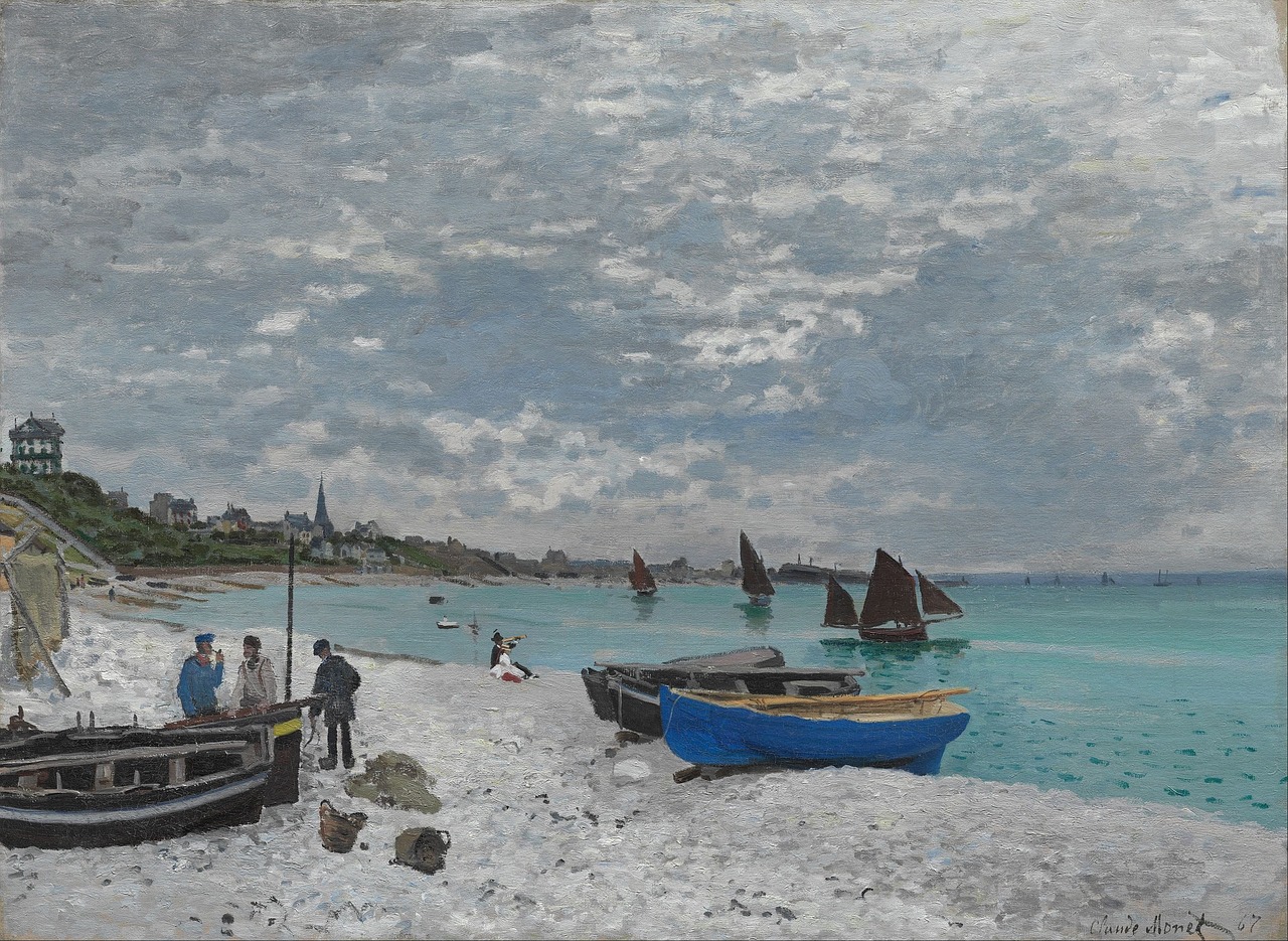 claude monet sky clouds boats 그림
