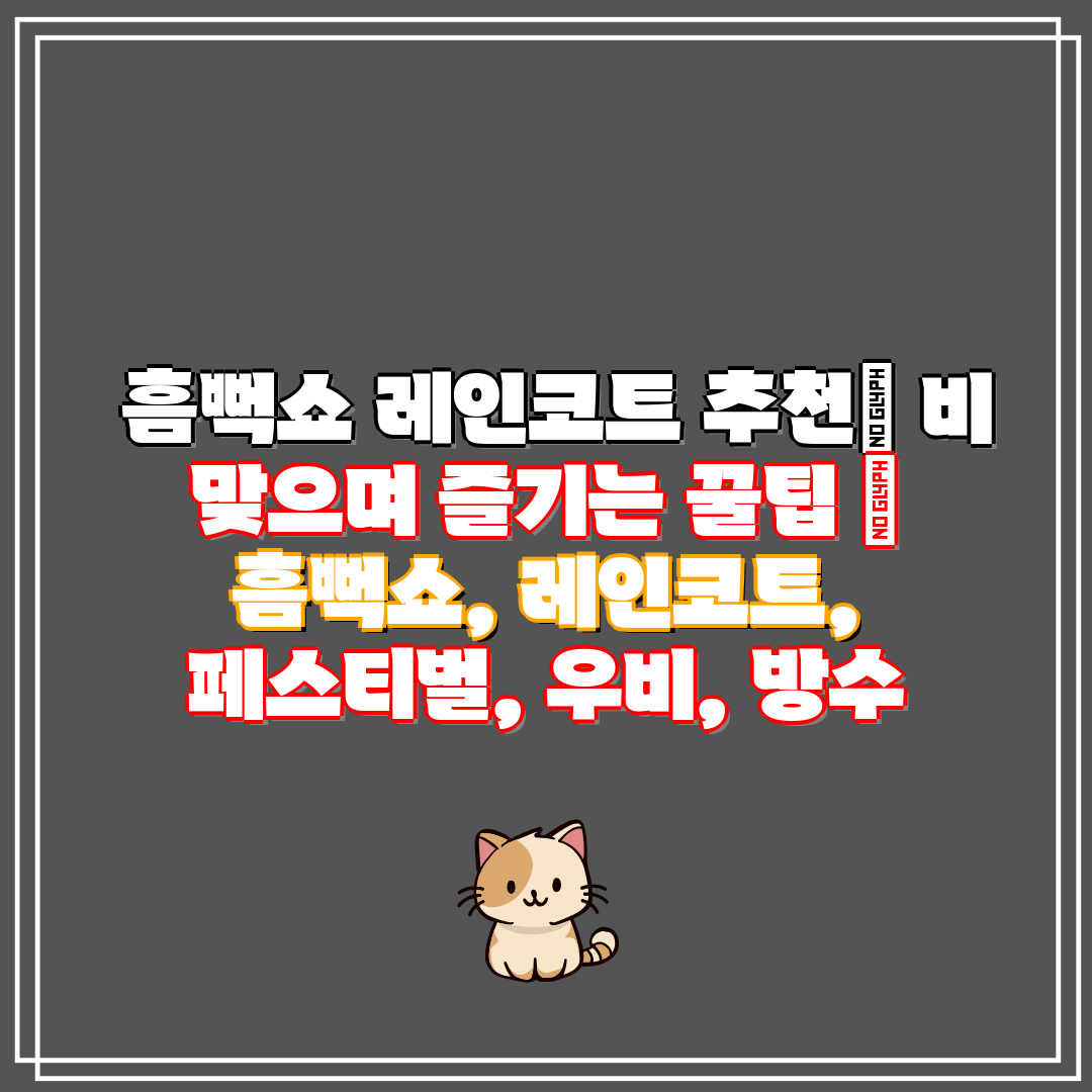 흠뻑쇼 레인코트 추천 비 맞으며 즐기는 꿀팁 흠뻑쇼