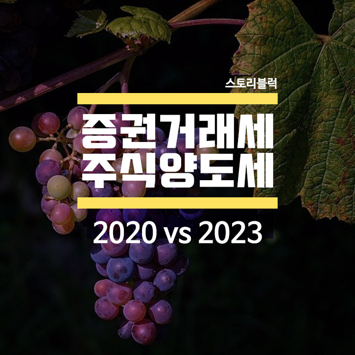  증권거래세와 주식양도소득세 (feat. 2020 vs 2023)