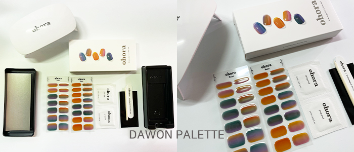 구성품을-촬영한-사진-네일스티커와-그밖의-셀프로-붙일수-있는-도구들