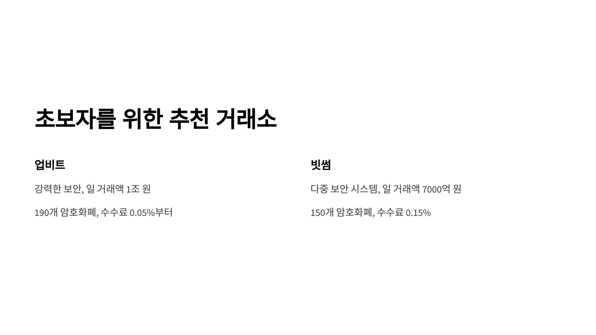 초보자를 위한 추천 거래소