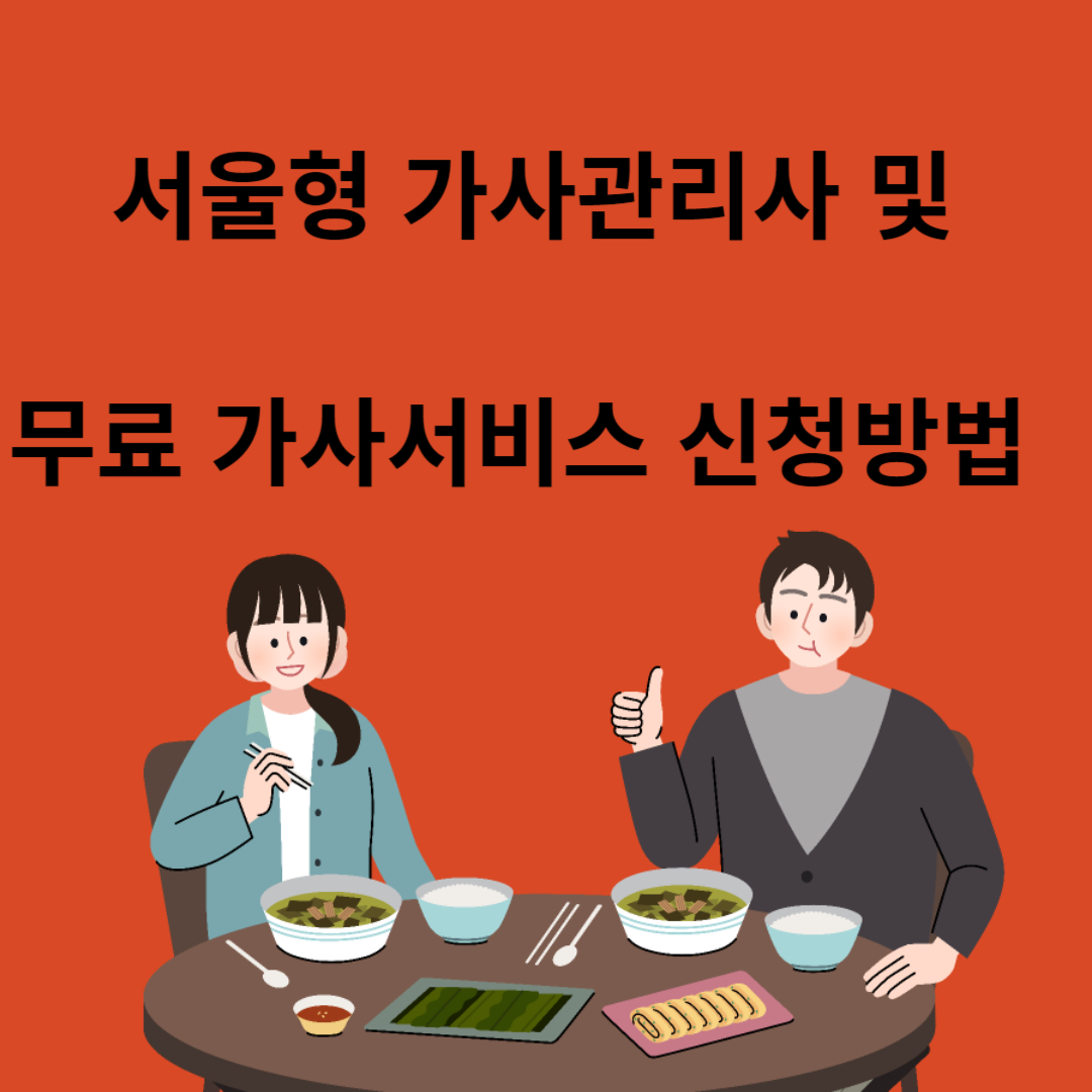 서울형 가사관리사 및 무료 가사서비스 신청 방법 총정리(필독)