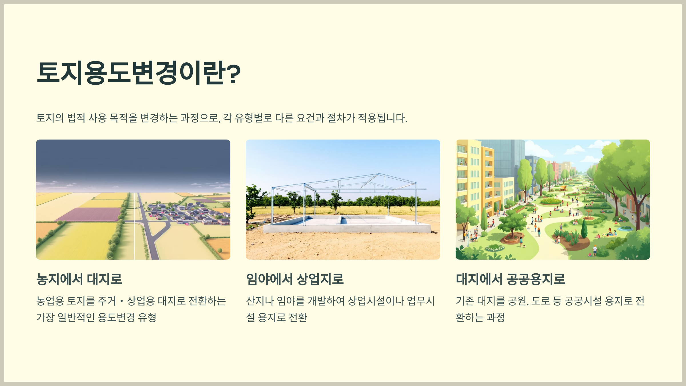 토지용도변경 절차와 핵심 정보