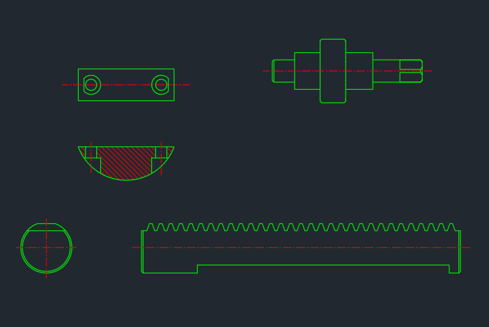 AutoCAD ) 도면 치수 기입_래크와 피니언 Autocad ) 도면 치수 기입_래크와 피니언