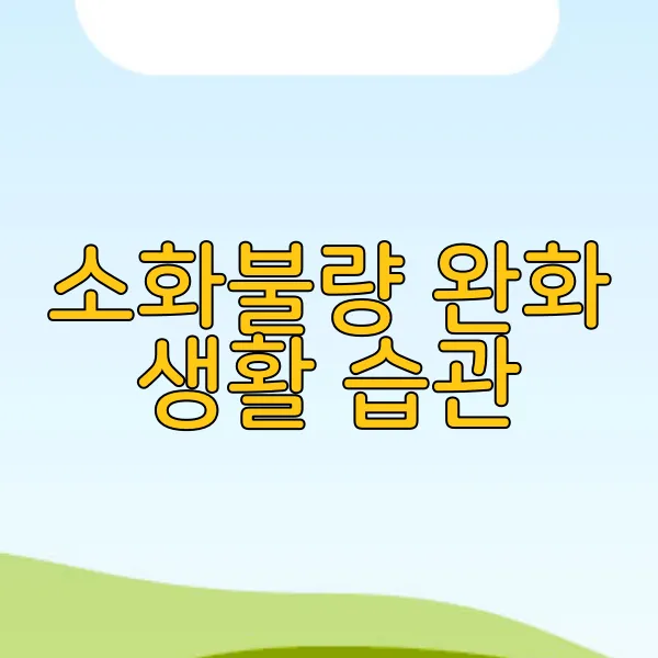 소화불량 완화 생활 습관