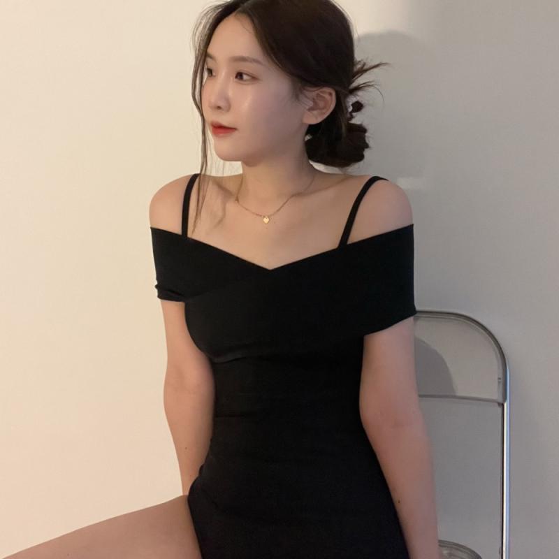 호텔 수영복 반팔 심플 오프숄더 모노키니