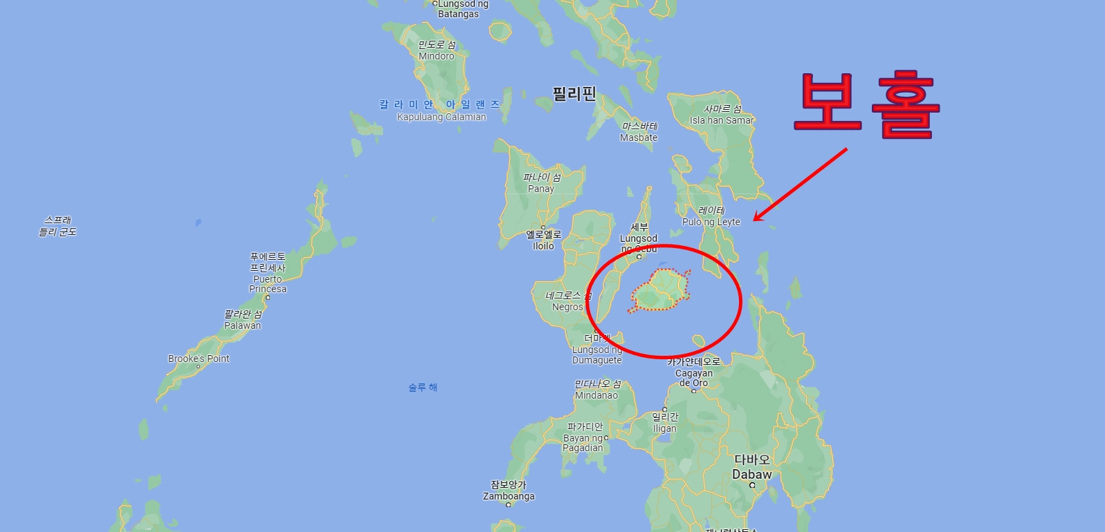 필리핀 보홀 지도