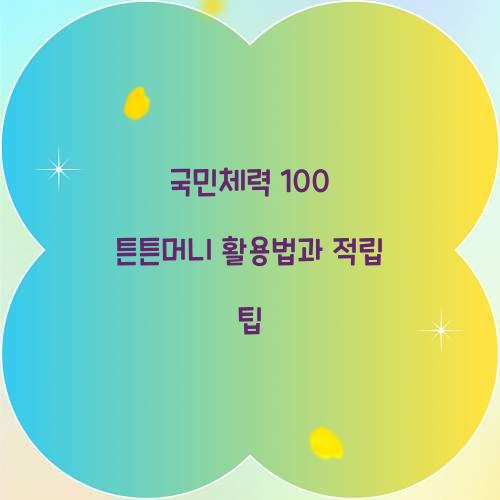 국민체력 100 튼튼머니