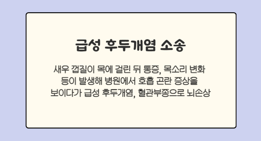 급성 후두개염 손해배상 소송