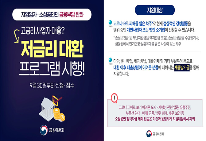  자영업자·소상공인 저금리 대환 프로그램 신청방법 및 대상조건은? (+저금리로.kr)