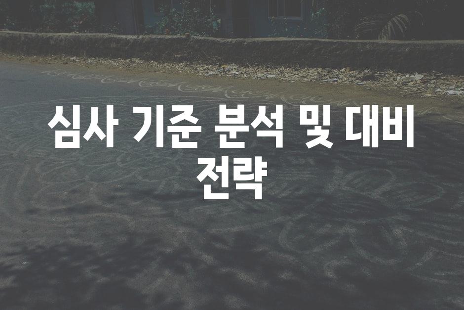 심사 기준 분석 및 대비 전략
