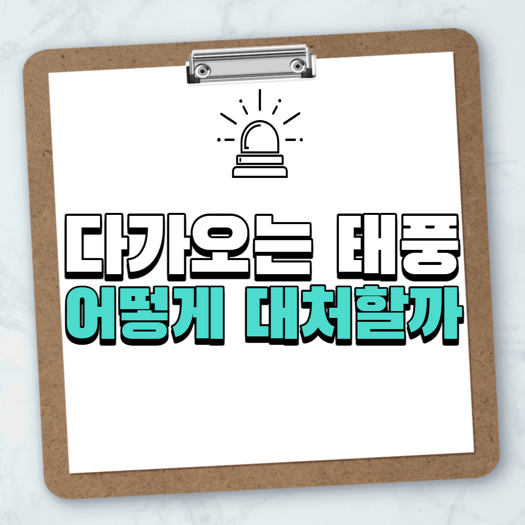  다가오는 태풍, 어떻게 대처할까