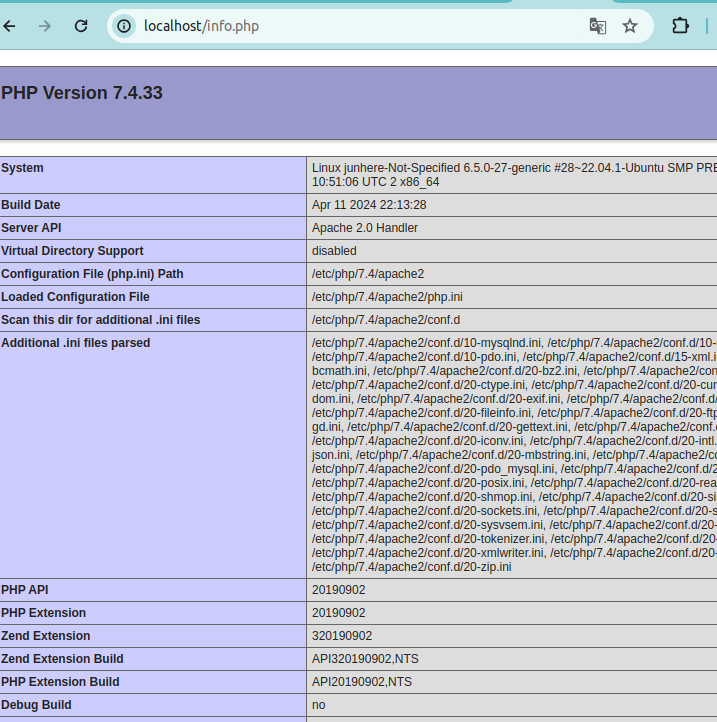  php apache 