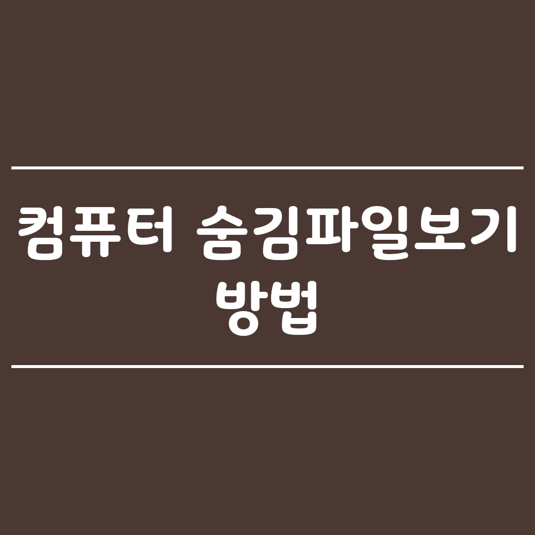  PC 숨김폴더보기 쉬운방법