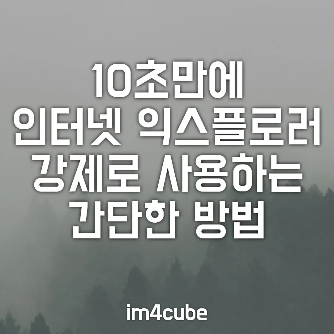 10초만에-인터넷-익스플로러-강제로-사용하는-방법