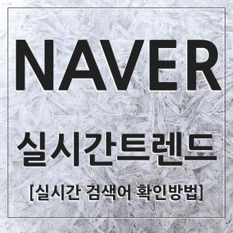 Naver 네이버 시그널 실시간 검색어 확인 방법