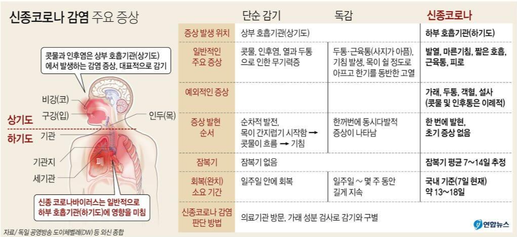 감기-독감-코로나-비교자료