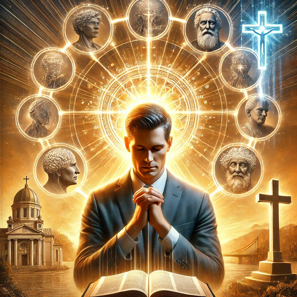 ㅊHere is the inspiring image depicting a person living under the authority of Christ&amp;#44; aligning their thoughts and desires with His will. The scene conveys submission&amp;#44; wisdom&amp;#44; and spiritual strength as the individual learns to live according to Christ&amp;#39;s power.