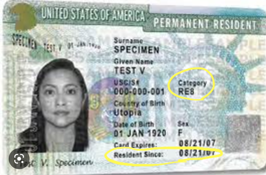 USA greencard example