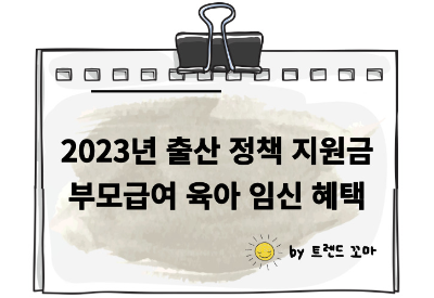 2023년 출산 정책 지원금 부모급여 육아 임신 혜택