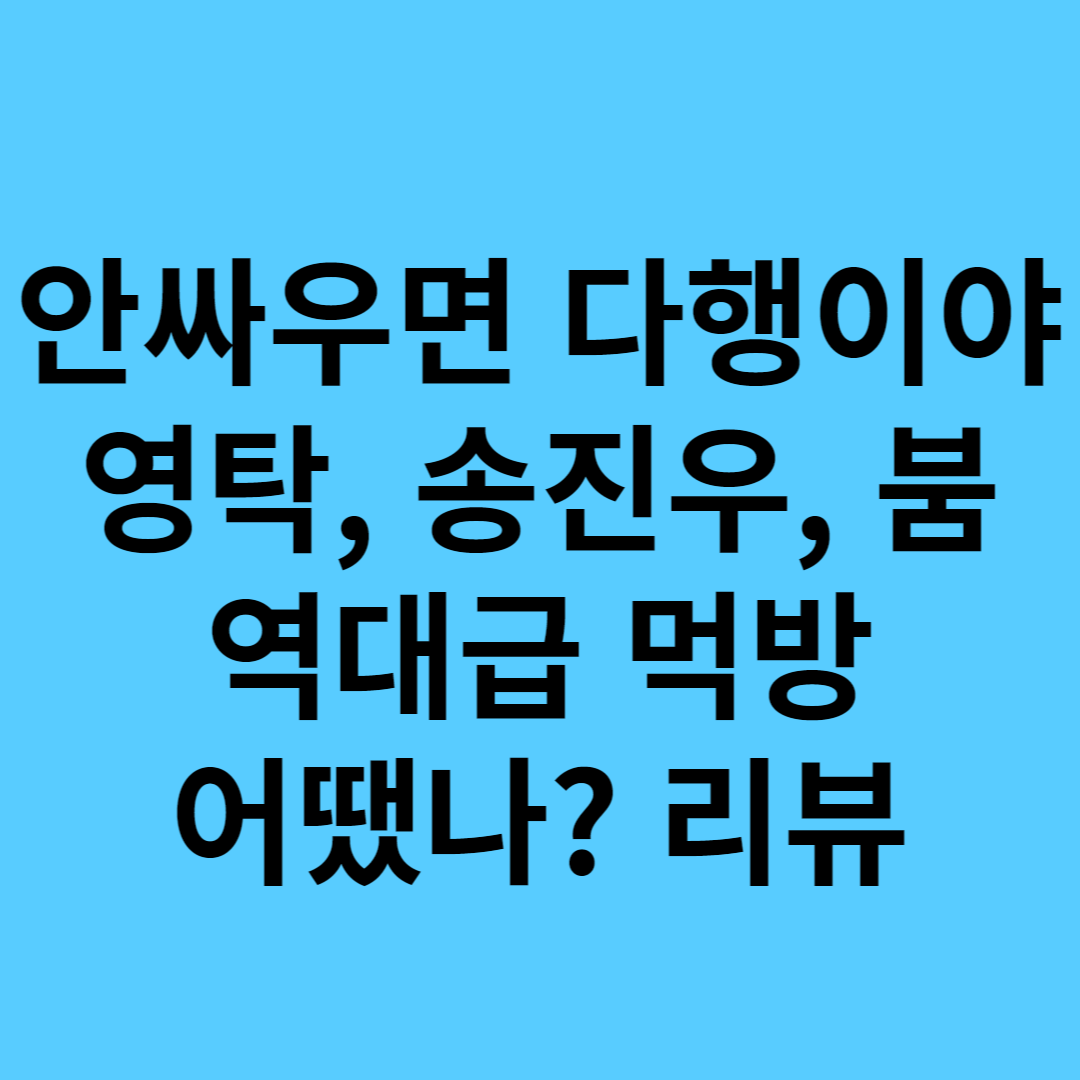 안싸우면-다행이야-영탁-송진우-붐-리뷰