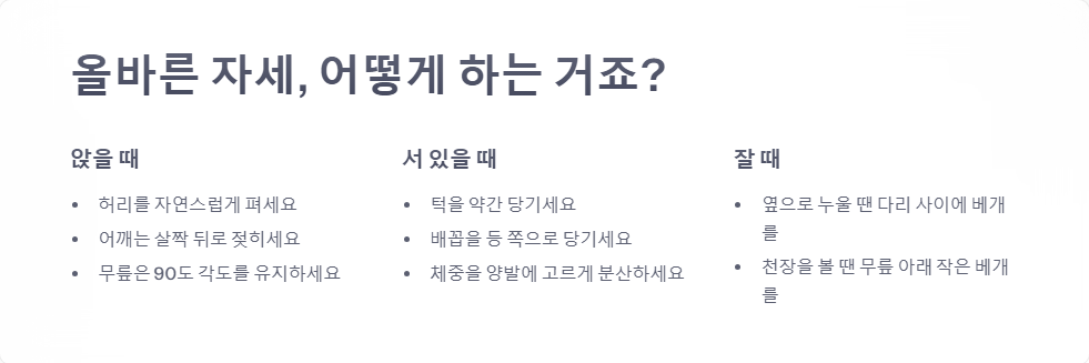 관절 건강을 위한 올바른 자세와 ergonomics