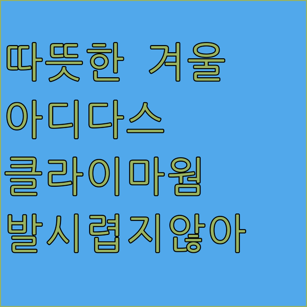 겨울철 따뜻함과 편안함을 책임질 아디
