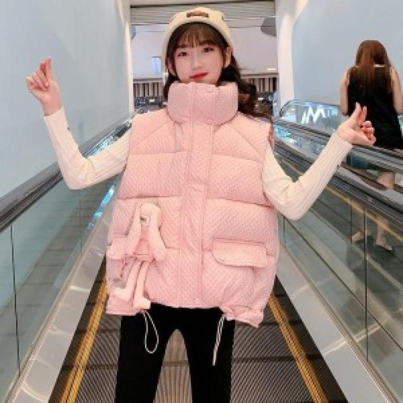 여아조끼 추동 두툼한 토끼 면 캐주얼 패딩