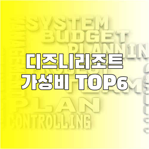 가성비 최고 디즈니 리조트는 어디일까