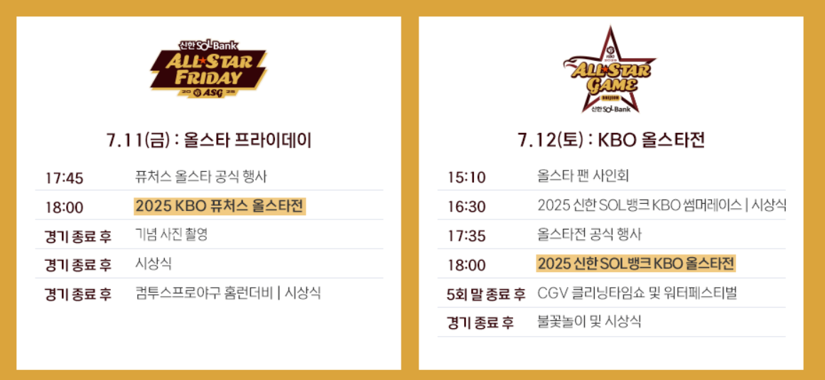 2025 KBO 올스타 투표 일정