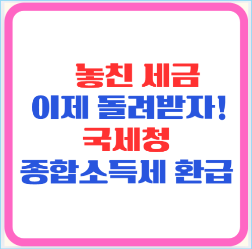놓친 세금, 이제 돌려받자! 국세청 종합소득세 환급