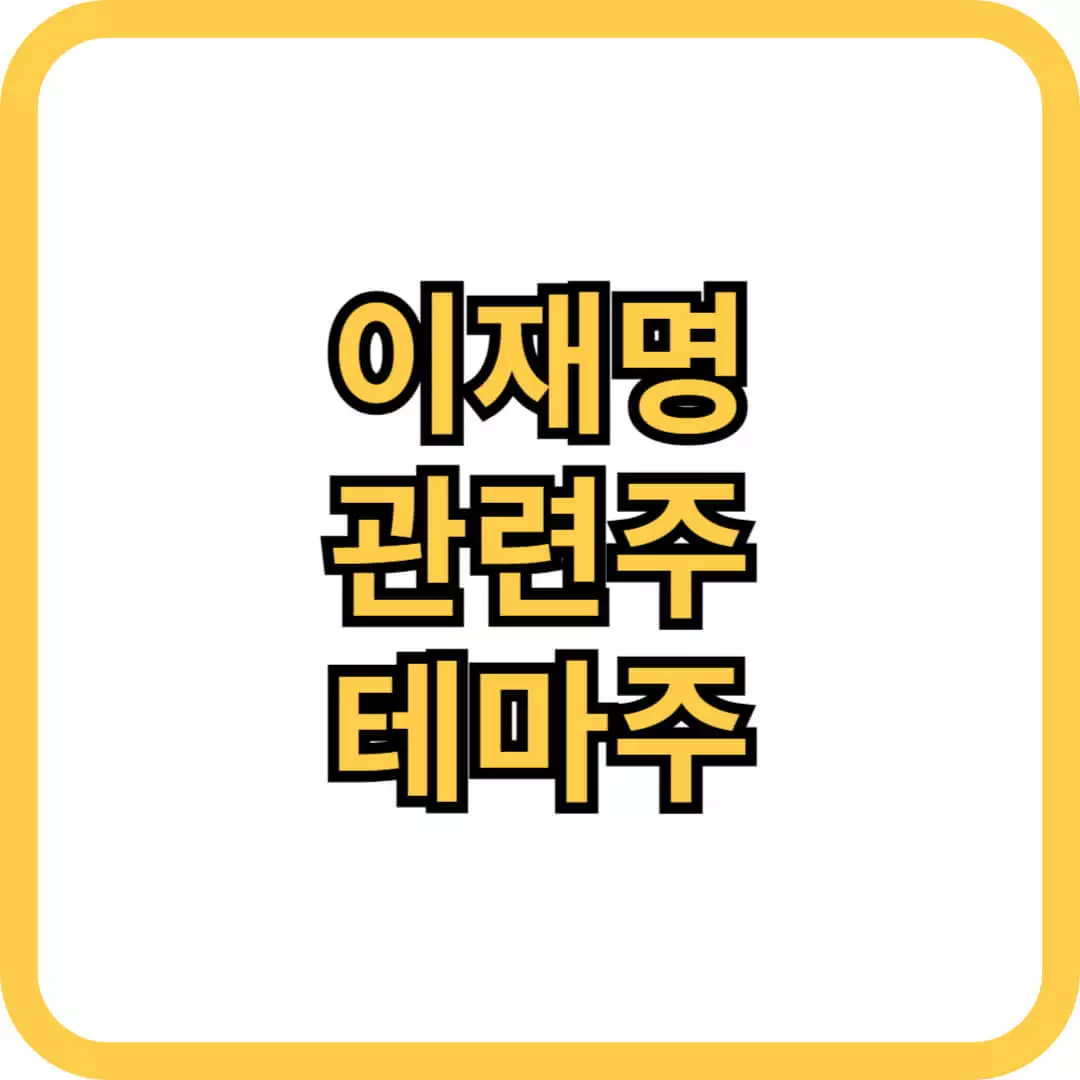 이재명 관련주 테마주 대장주