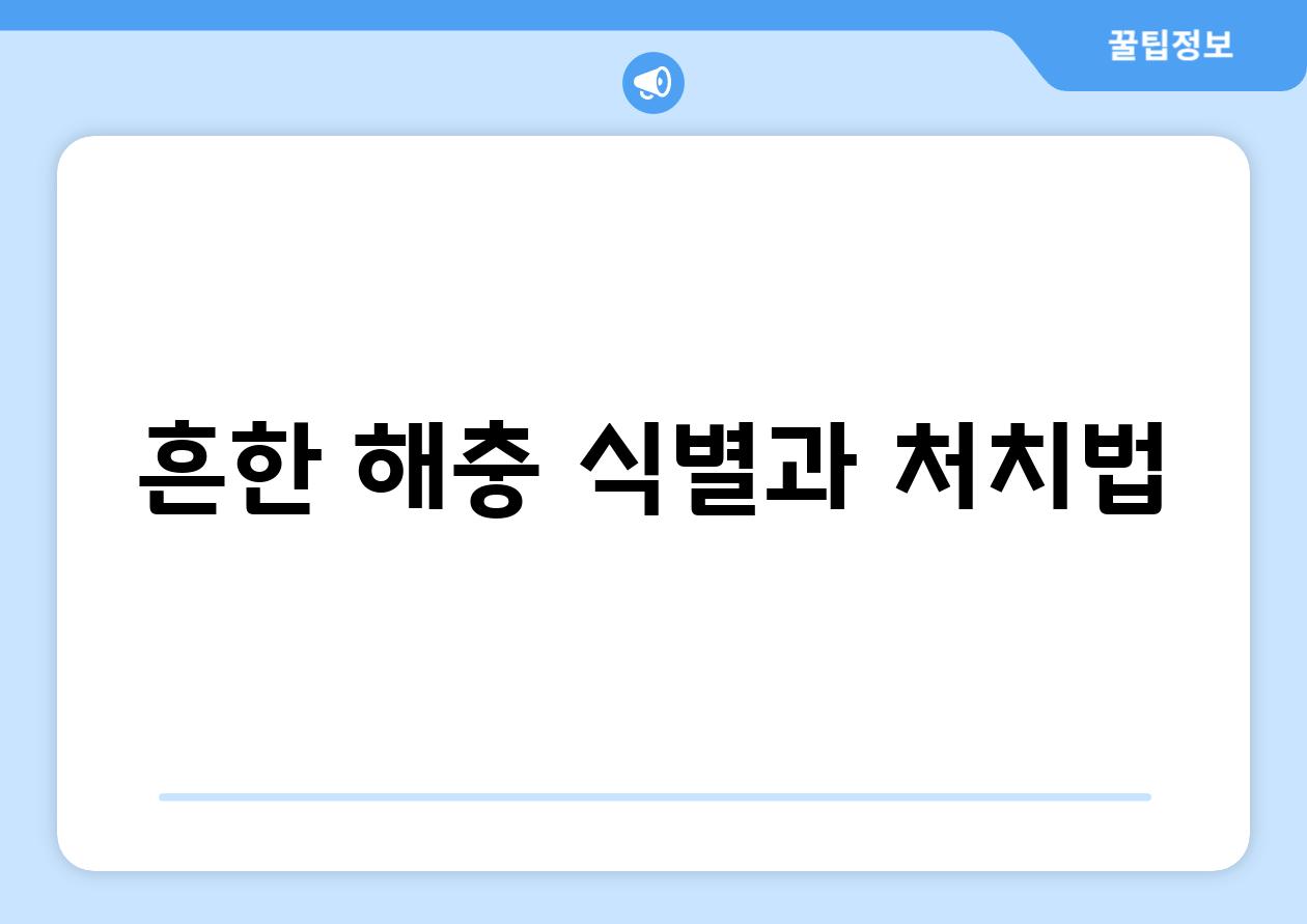 흔한 해충 식별과 처치법