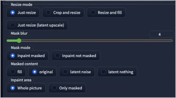 inpaint setting