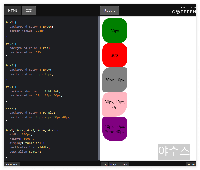 CSS-radius-속성-예시