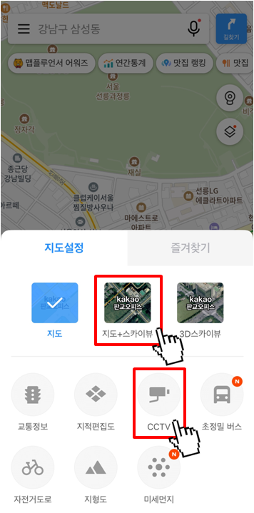 카카오맵 실시간 도로 CCTV 확인 방법(2)